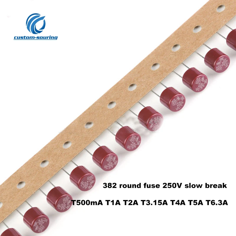 

Free shipping 10pc 328 series fuse round slow break fuse T500mA T1A T2A T3.15A T4A T5A T6.3A option 250V