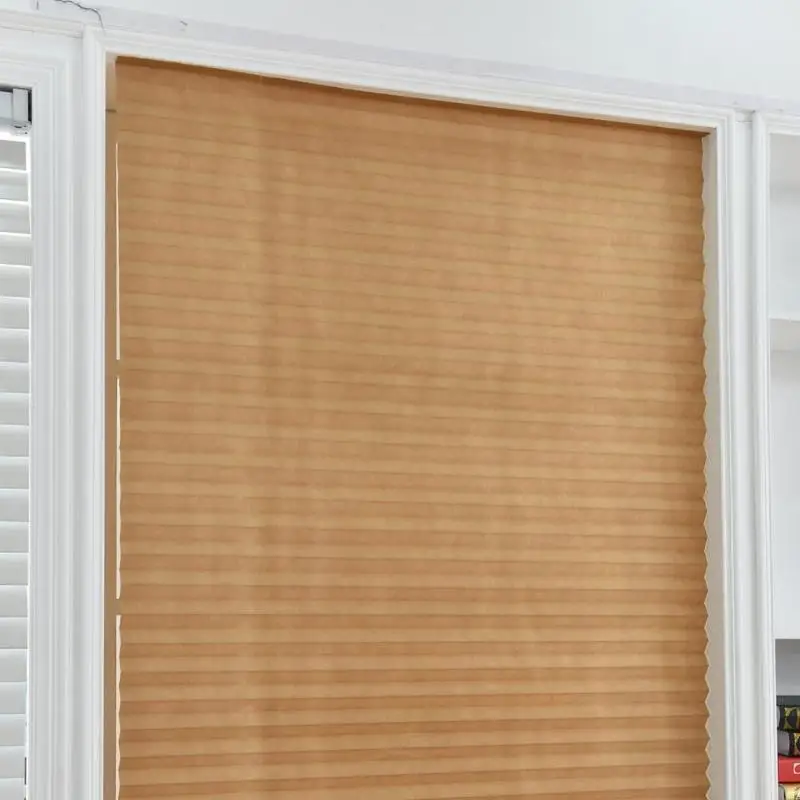 Cortinas plisadas autoadhesivas para cortinas de media ventana opaca para persianas de balcón de baño para la puerta de la ventana del hogar de la sala de estar