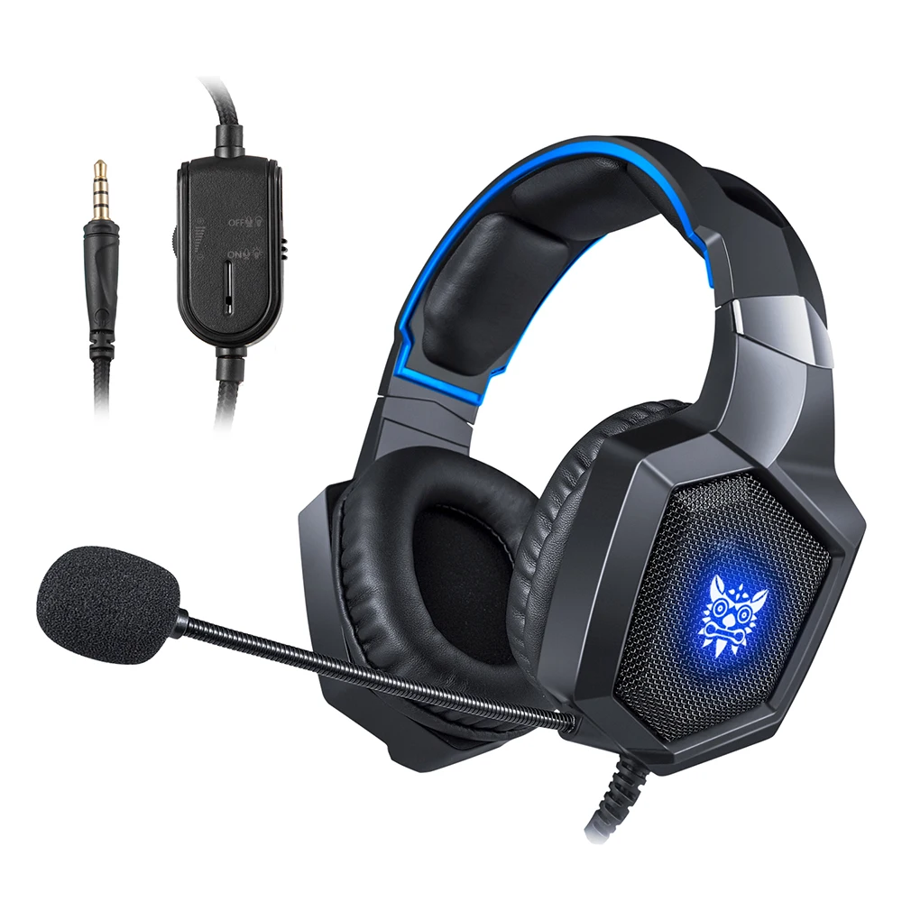 K8 Gaming Over ear Headset 3.5mm Stereo Headphones Retractable