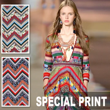 

140CM Wide 280G/M Weight Specail Print Viscose & Polyester Fabric for Spring and Summer Dress Shirt Clothes E310