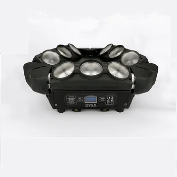 

Flightcase 4pcs/lot 9 eyes RGBW 4 in 1 DMX led spider beam Moving Head light