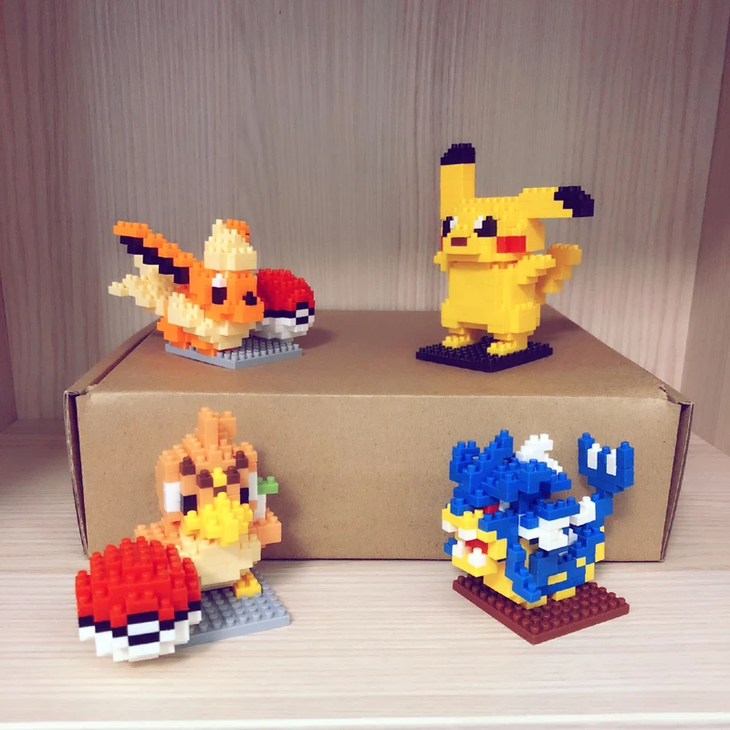 LNO аниме Pocket Monster Pikachu Blastoise Venusaur Charizard Gyarados животные DIY Мини строительство алмаз маленькие блоки игрушка без коробки