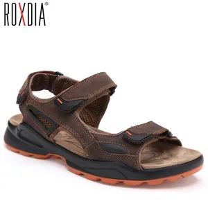ROXDIA New Fashion Breathable Men's Sandals Genuine Leather Summer Men Sandal Beach Causal Man Shoes Plus Size 39-46 RXM008 ROXDIA New Fashion Breathable Men's Sandals Genuine Leather Summer Men Sandal Beach Causal Man Shoes Plus Size 39-46 RXM008