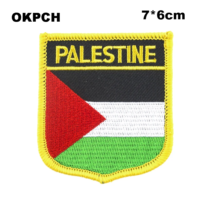 

Palestine Shield Shape Flag patches embroidered flag patches national flag patches for Cothing DIY Decoration PT0027-S