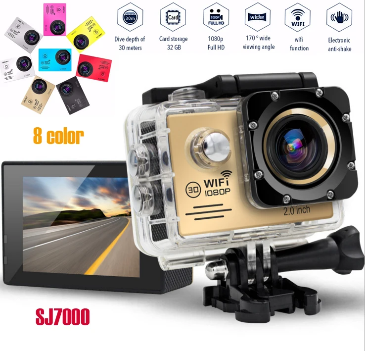 

Action Camera Full HD 1080P 30FPS Wifi 170 Degree Waterproof 30M Min DV Sport Camera free shipping