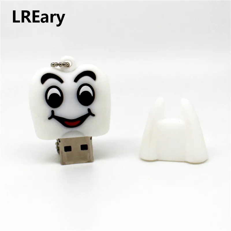 Милая ручка в форме зуба модель usb флеш накопитель 64 ГБ pendrives 4 8 16 32 мультяшная