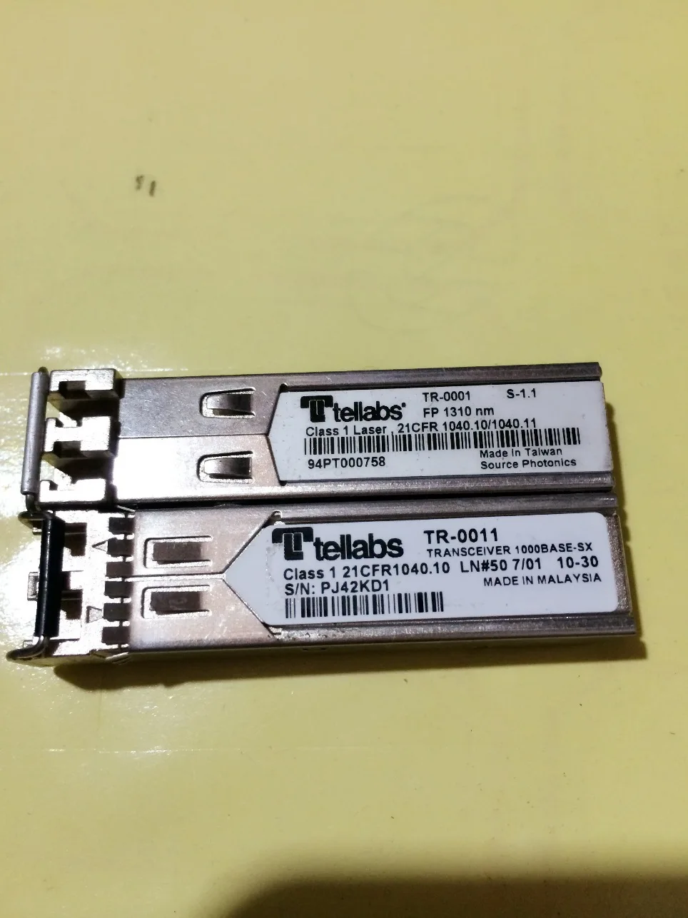 TELLABS TR-0001 S-1.1 FP 1310nm Fiber Optic Equipment Module