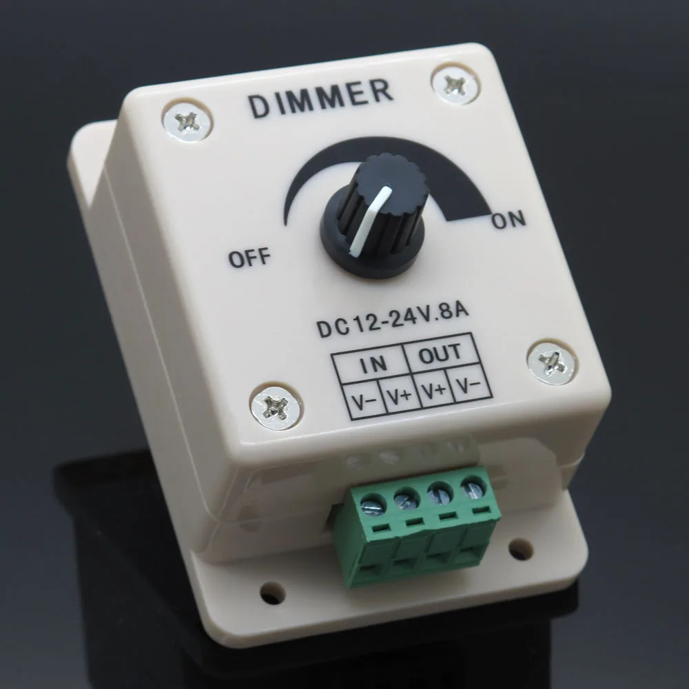 LED Dimmer DC 24V 12V 8A Light Bright Brightness Adjustable Controller