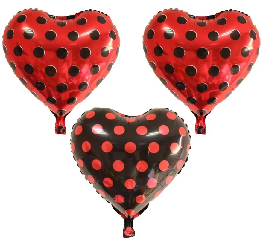 

3pcs ladybug Black Red spot Polka dot Balloons Birthday Party SWave point baby shower decor globos Wholesale balloons baby girl