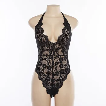 Backless Halter Lace Bodysuit  5