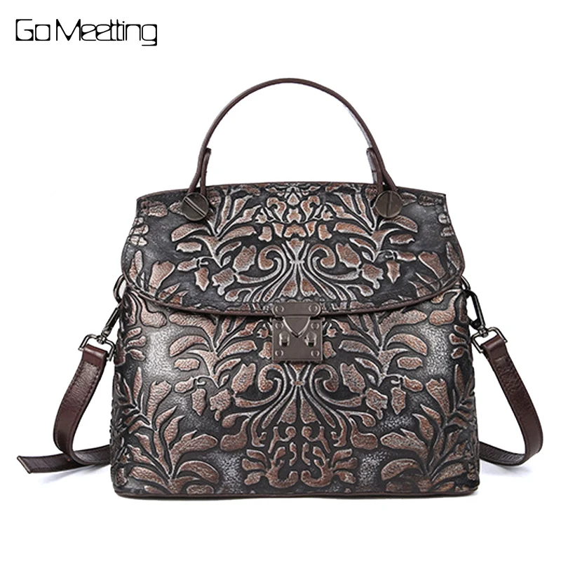 

Original personality manual brush color genuine leather women handbag Vintage leather Shoulder Bags Crossbody messenger bag