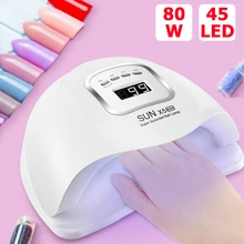 DCOVOR 80 Вт ледяная лампа для ногтей 10 S/30 S/60 S/99 S таймер УФ светодиодная лампа для сушки геля лампа для дизайна ногтей маникюрная машина сушилка для дизайна ногтей