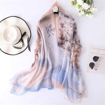 

Simple and Elegant Silk Scarf for Women 2020 New Autumn Winter Shawls and Wraps Thin Large Pashmina All-match Scarves Femme