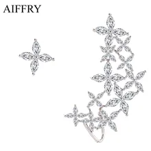 Aiffry 2017 Clover Crystal Earrings Luxury Jewelry Fashion Stud Earrings For Women Gift E2270