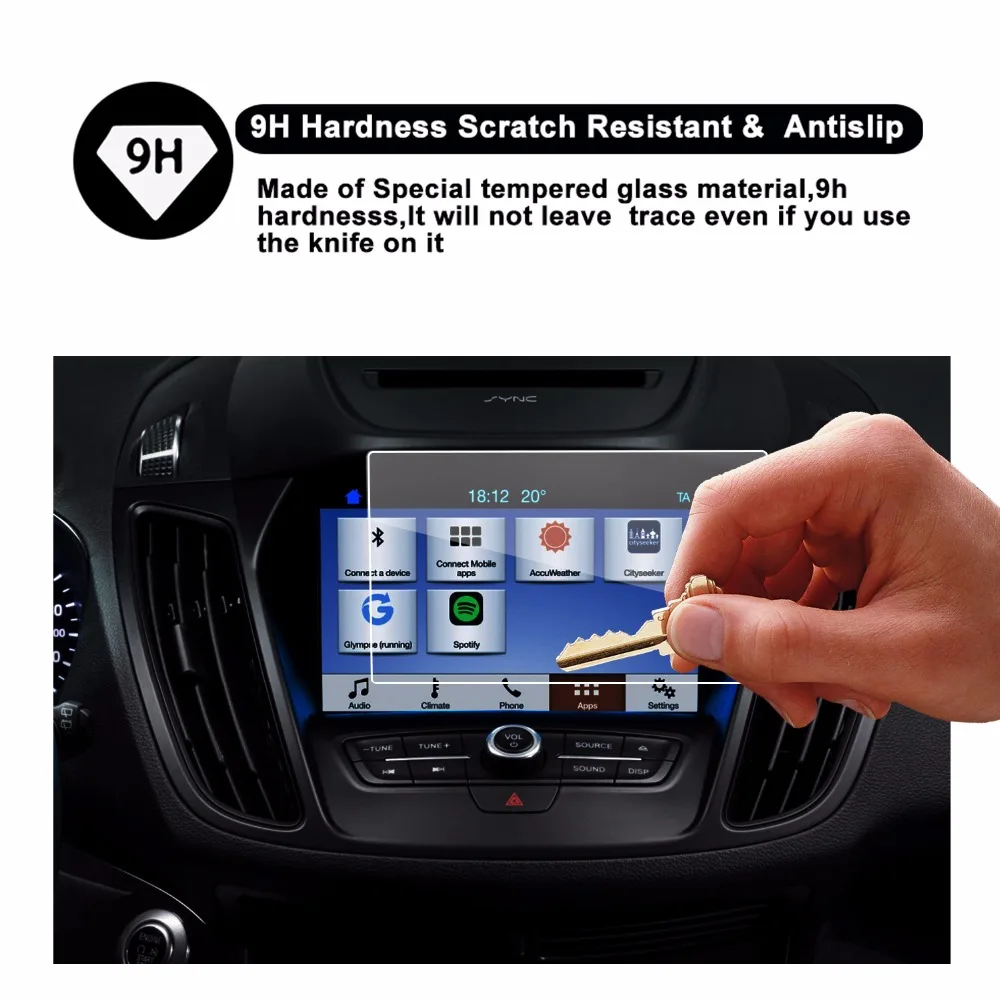 Защитный экран RUIYA для Ford C Max sync 2 3 aplink мой 8 дюймовый навигации 9H защитная пленка