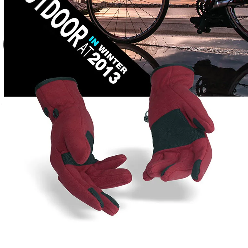 FuLang Cycling font b Gloves b font Fast drying colloidal particles full Finger for winter warm