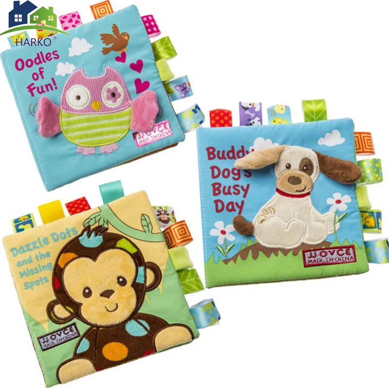 

New 1 Pcs baby Soft Toys Animal Embroidered educational toys Cloth Book Newborn Early Development Activity Books Baby Kids Gifts