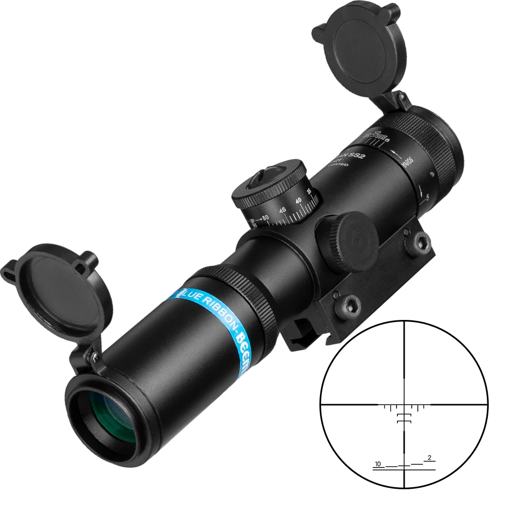 

EB SS2 4x21 AO Compact Hunting Air Rifle Scope Tactical Optical Sight Glass Etched Reticle Riflescopes With Flip open Lens Caps