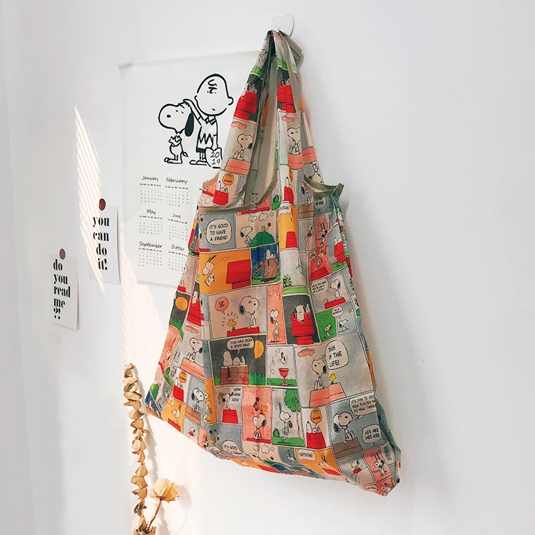 

Simple Puppy Foldable Recycle Shopping Bag Folding Reusable Shopping Tote Portable Cartoon Fruit Vegetable Travel Storage Bags