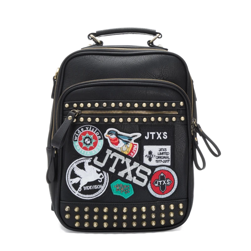 JTXS New Hot Backpack PU Leather Bird Embroidery G...
