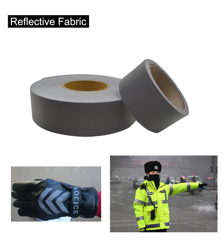 

Silver Poliester Fabric Sew on Reflective Safety Jacket Warning Conspicuity Fabric Free shipping