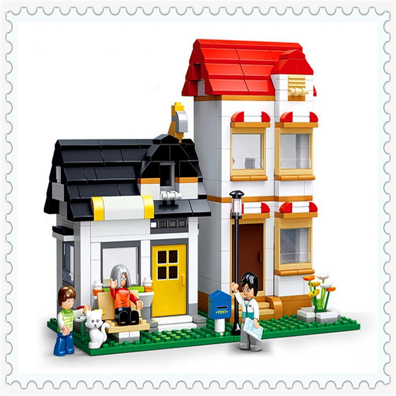 

SLUBAN M38-B0573 City Large Scene Apartment Villas Building Block 431Pcs Educational Toys For Children Compatible Legoe