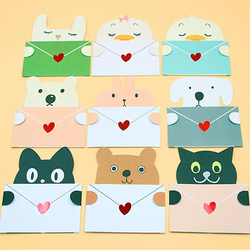 Happy Birthday Card With Cute Cartoon Animals Isolated On White