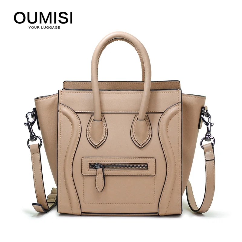 

2018 New Trend Split LeatherSmile Bag Women Shoulder Bags Fashion Trapeze Messenger Bags Handbags