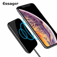 Беспроводное зарядное устройство Essager 10 Вт Qi для iPhone XS Max samsung S9 Xiaomi Mi, ультратонкое настольное Беспроводное зарядное устройство