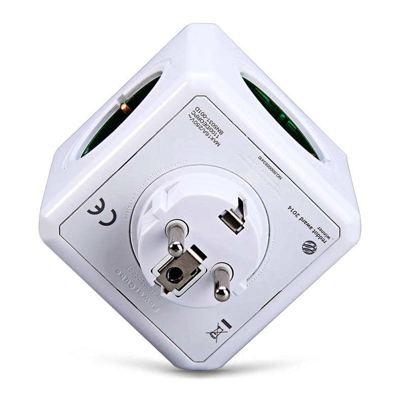 Allocacoc power Cube EU Plug 4 розетки 2 usb порта адаптер для путешествий удлинитель для полосы питания умный дом мультикоммутируемая розетка синий