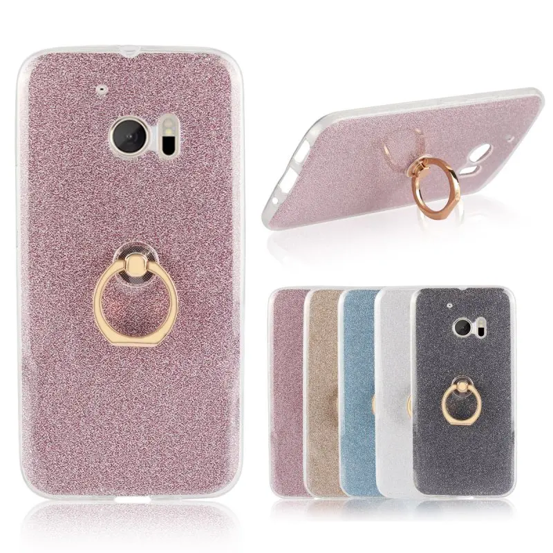 Ring Holder Case for HTC 10 One M9 Plus M10 M8 Back Cover Luxury Glitter Silicon Metal Grip Capinha Coque Etui Hoesje Capa Funda |