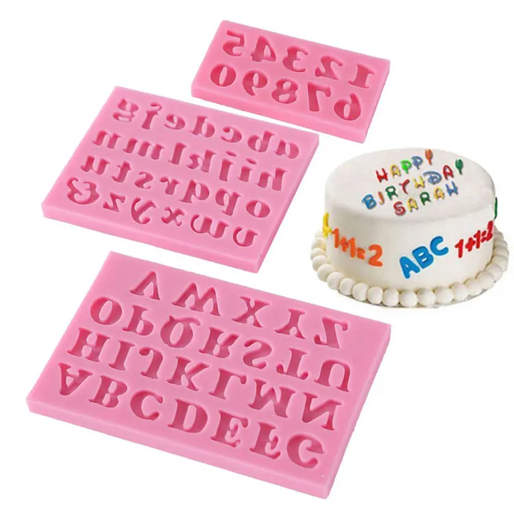 3Pcs/set Letters Numbers Silicone Handmade Fondant Cake Baking DIY Mould IH
