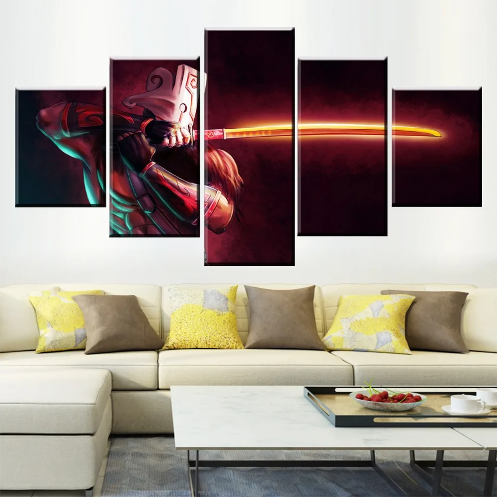  Modern Canvas Painting Modular Game Poster 5 Pieces 2 DotA Juggernaut Wall Art Home Decor Boys Room