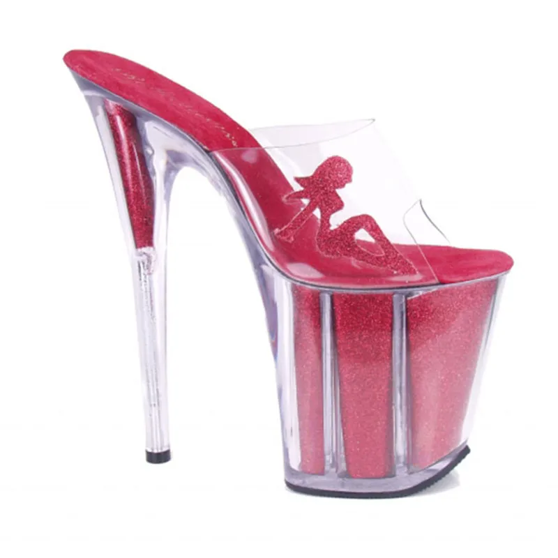 Женские туфли на ультравысоком каблуке 20 см роскошные прозрачные туфли на платформе модные пикантные босоножки красивые женские туфли на каблуке высотой 20 см