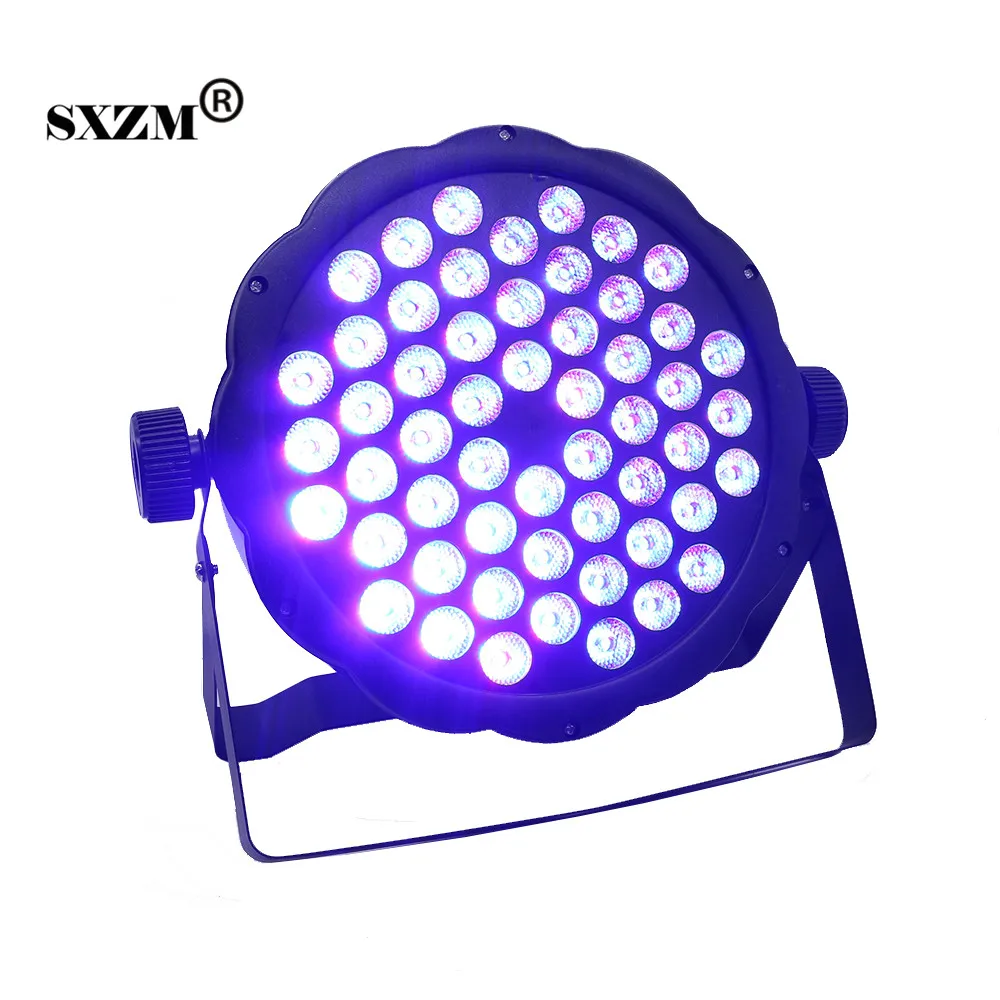 

SXZM LED DMX Stage Light 54x1.5W RGB LED AC110-240V 4 Control Modes Flat Par Light DMX512 DJ Lighting Atmosphere Lights