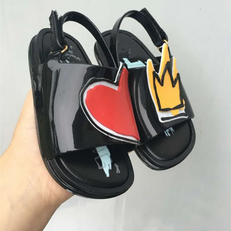 Mini Melissa 2020 Новая прозрачная обувь с красным сердцем сандалии для мальчиков и