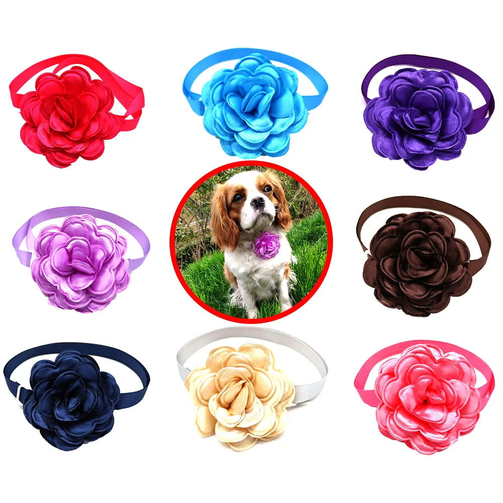 

1 Pcs New Design Colorful Flower Pet Accessories Dog Bow tie Can Adjustable Neck Strap For Dog Cat Pet Grooming Pet Supplier