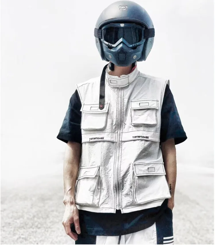 Модный жилет в стиле хип-хоп, мужские военные тактические жилеты с несколькими карманами, брендовые карго жилеты, уличная одежда без рукавов, куртки DS50649