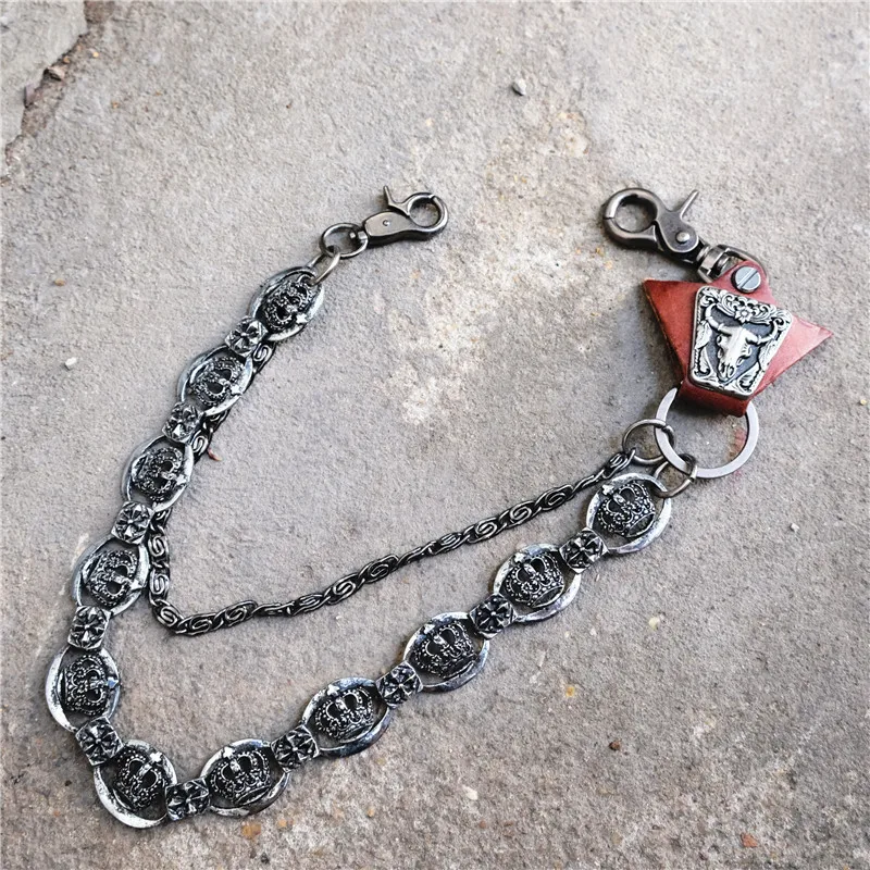 

Fashion Men Jewelry Jean Wallet Chain 3 Layer Waist Punk Hook Silver Trousers Pant Belt Chain Jewelry Keychain Pant Chain DR192