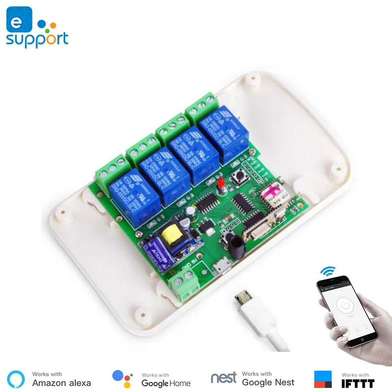 4 канальный переключатель Ewelink smart DC5V/DC 7V 32V/AC 90V 250V для DIY умного дома|Модули дома| |