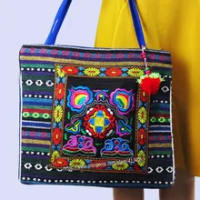 2-внутренний слой Винтаж хмонг белье в богемном стиле hobo tote Сумка вышивка сумки большая хозяйственная на плечо сумки, дорожные сумки 540