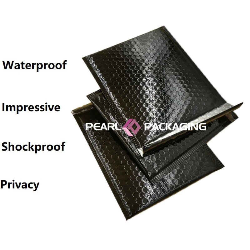 50pcs Glossy Black Bubble Mailer Padded Mailing Bag for Protection | Дом и сад