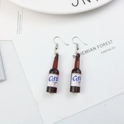 

Japanese and Korean Individual Creative Beer Bottles with Lovely and Simple Style Beer Earrings and Earrings