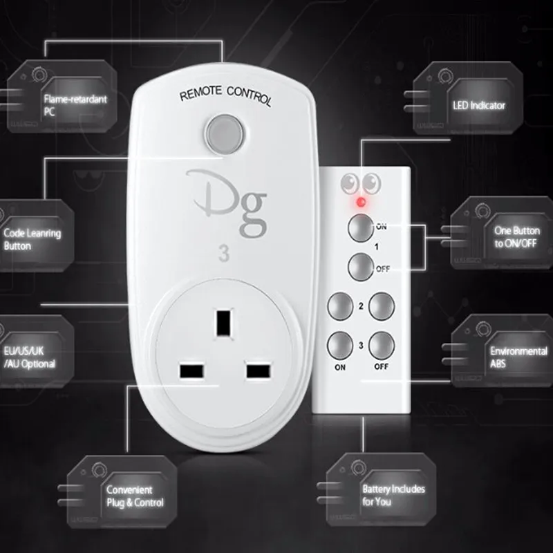 Digoo rc-13 Умный дом rf Беспроводной Дистанционное управление разъем Мощность Plug Управление Лер ЕС, США, Великобритании AU