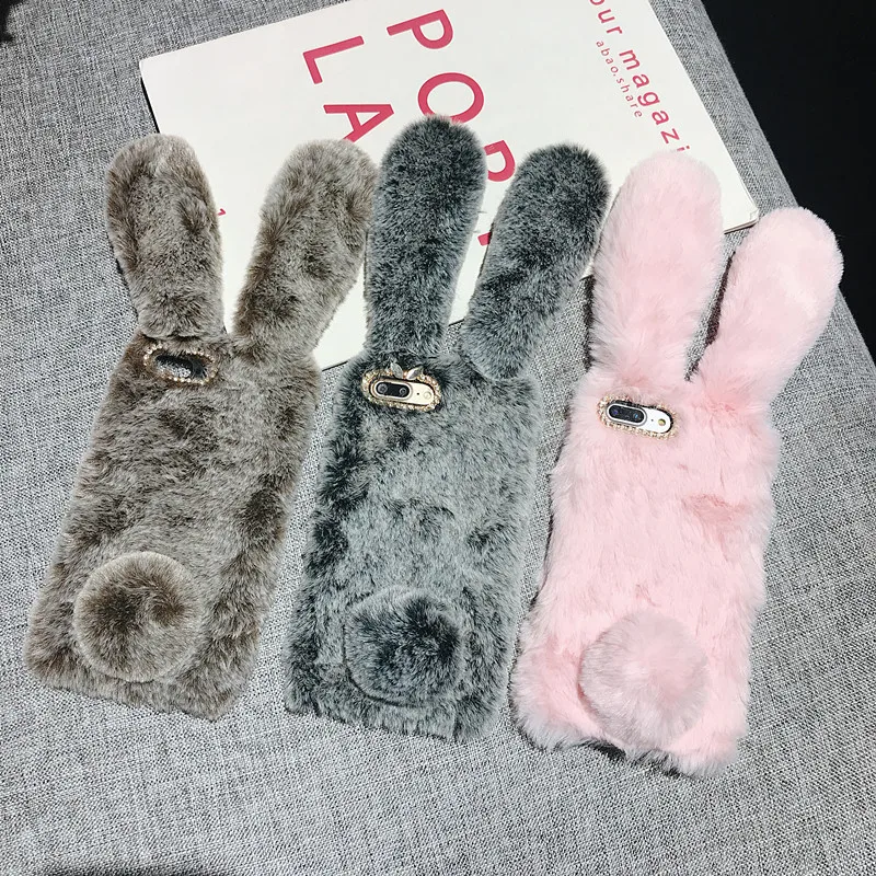 

Rabbit Hair Case For Oppo R9 R9S R11 R11S Plus R15 R17 Pro Cover Oppo A73 F5 A83 A1 A79 A59 A59S A57 A39 A3 A5 A3S A77 F3 F9