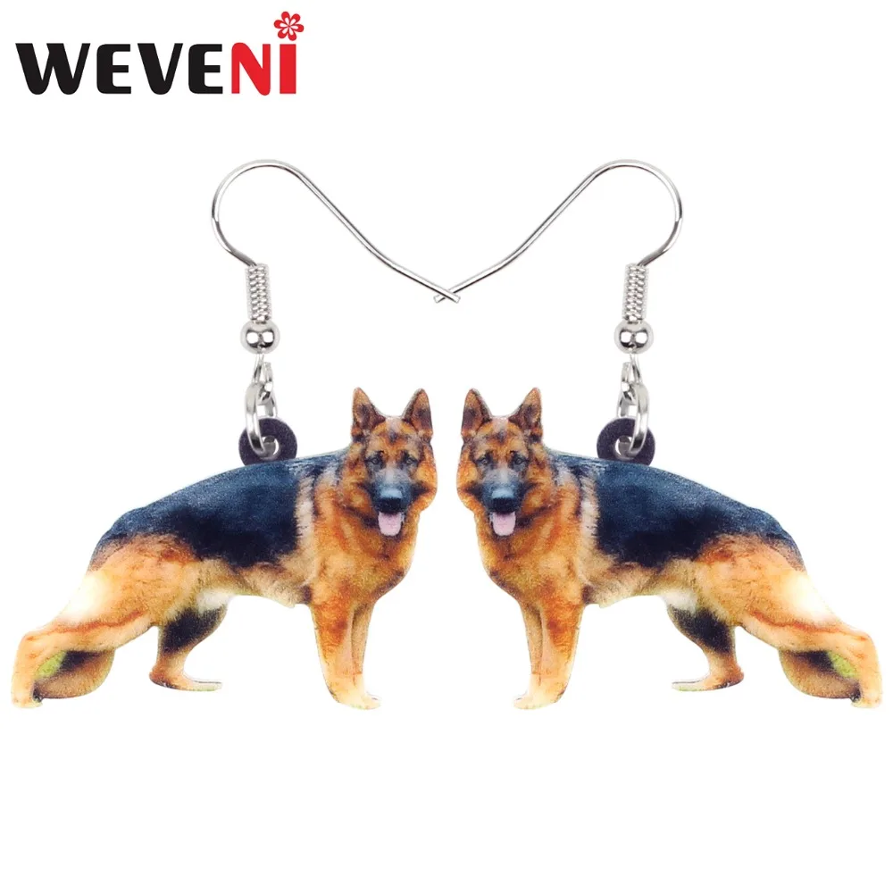 

WEVENI Accessory Acrylic German Shepherd Dog Earrings Dangle Drop Cute Trendy Animal Jewelry For Women Girls Pet Lovers Brincos