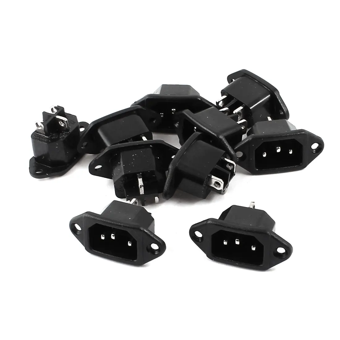 UXCELL 10 Шт. 250 В 10A 3 P Монтажа в Панель C14 Штекер Разъем Питания Разъем|power socket connector|c14