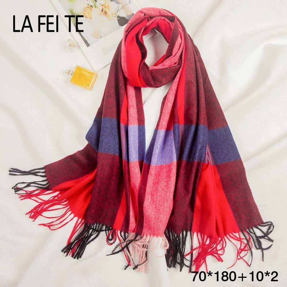 

Winter Cashmere Scarf Women Tartan Plaid Shawl Cachecol Inverno Stole Men Blanket Pashmina Women Scarves For Ladies 2019