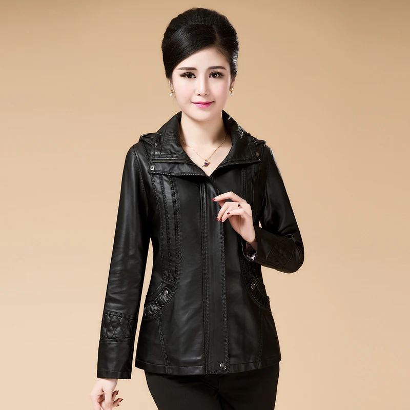 La De Amovible Veste Plus Pu Femmes En Féminins 13013 Cuir Moyen Printemps Black Red Nouvelle 13013 Mode 13013 Court Taille D'âge Cap Wine 2018 Coffee Automne qxOaav