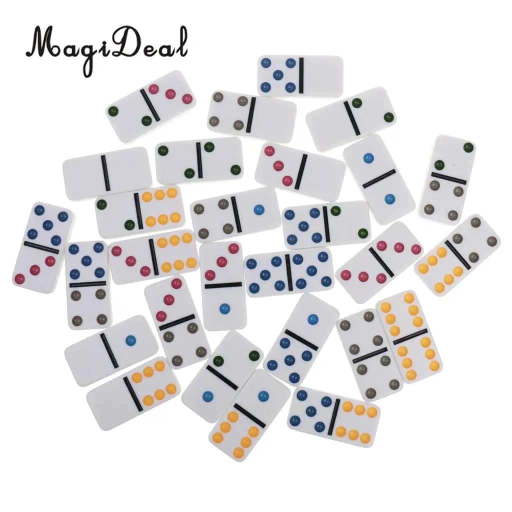 MagiDeal распродажа! два шесть набор домино 28 Винтаж Domino путешествия Семья игры игрушка детский подарок Multi Традиционный набор домино
